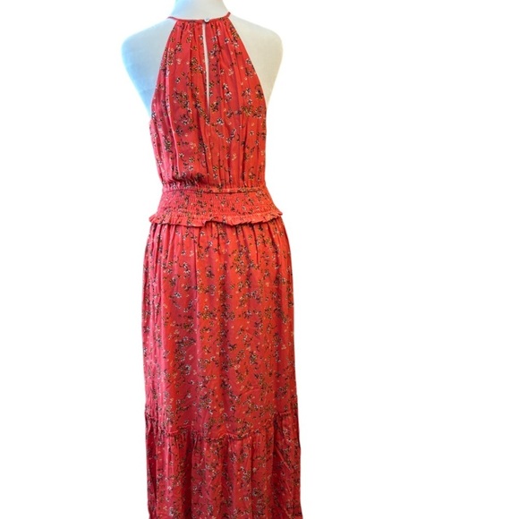 Lost + Wander Orange Smocked maxi dress NWT - Picture 2 of 6